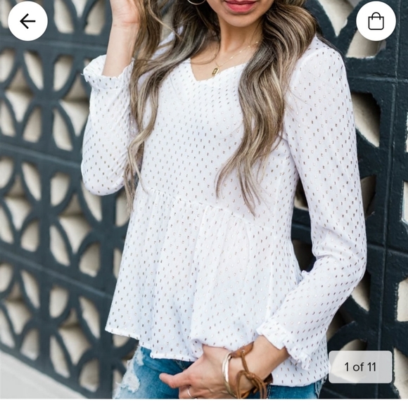 Long sleeve peplum blouse - Picture 1 of 2